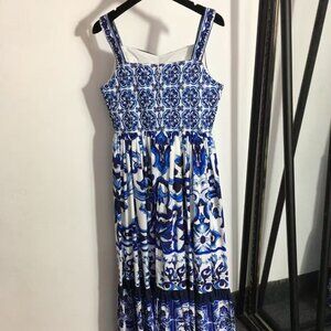 Dolce & Gabbana Maiolica Print Maxi Dress